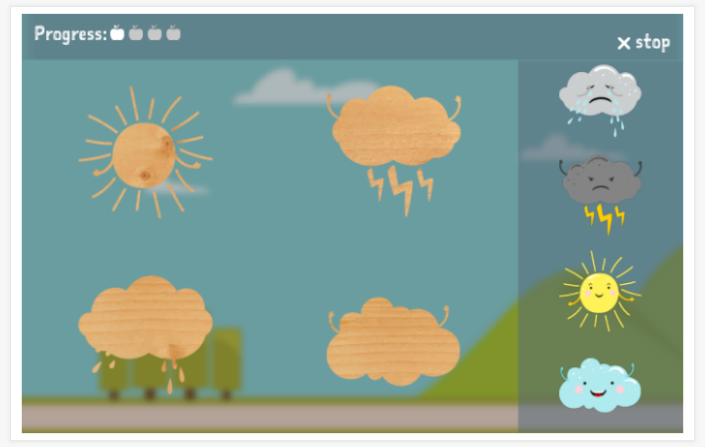 Seasons and weather theme puzzle game of the German app for children
