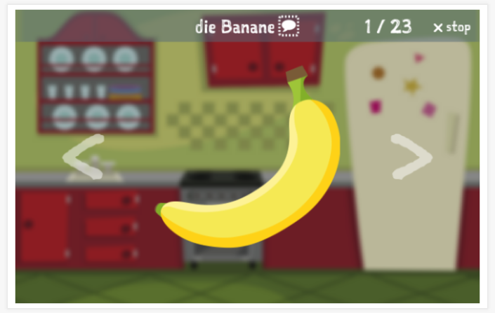 Food & drinks theme presentation of the German app for children