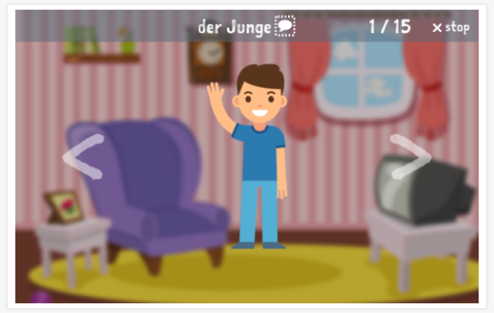 People theme presentation of the German app for children