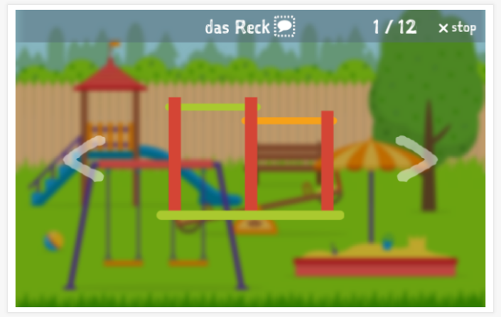 Playground theme presentation of the German app for children