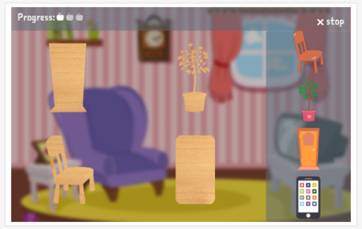 Home theme puzzle game of the English app for children