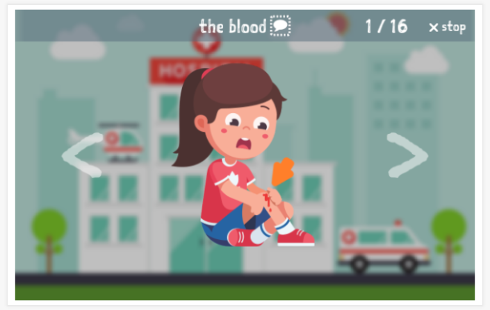 Be ill theme presentation of the English app for children