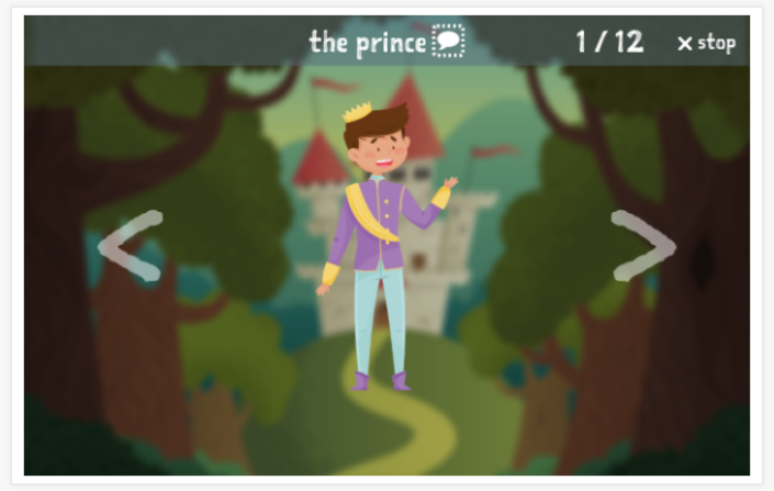 Fairy tales theme presentation of the English app for children