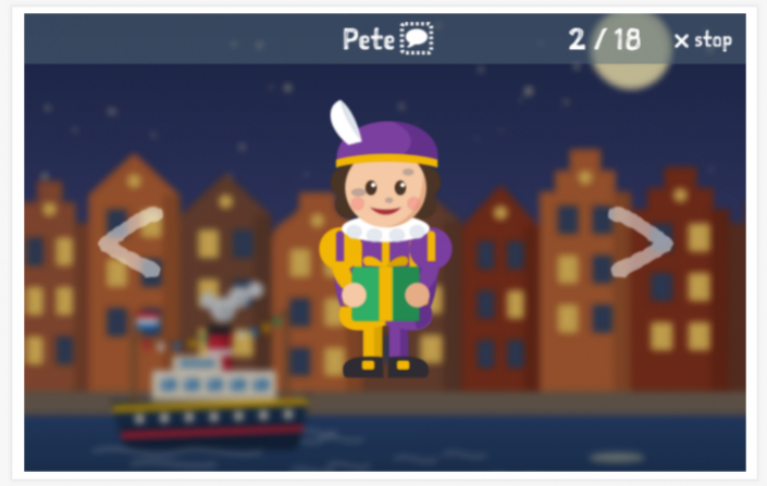 Saint Nicholas theme presentation of the English app for children