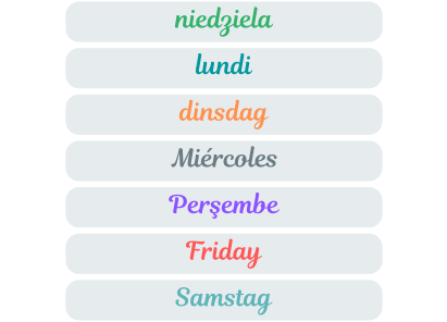 Days of the week