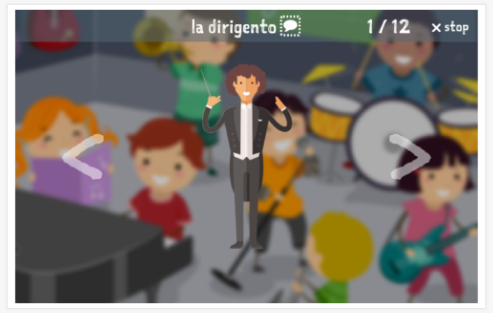 Music theme presentation of the Esperanto app for children