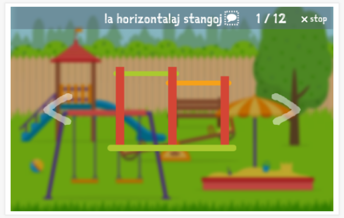 Playground theme presentation of the Esperanto app for children