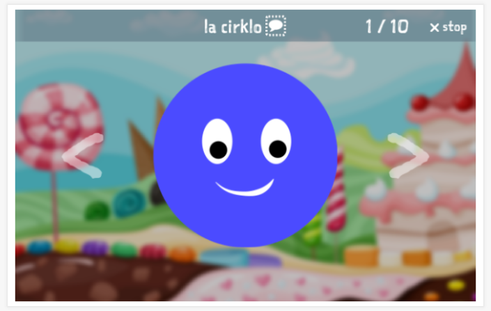 Shapes theme presentation of the Esperanto app for children