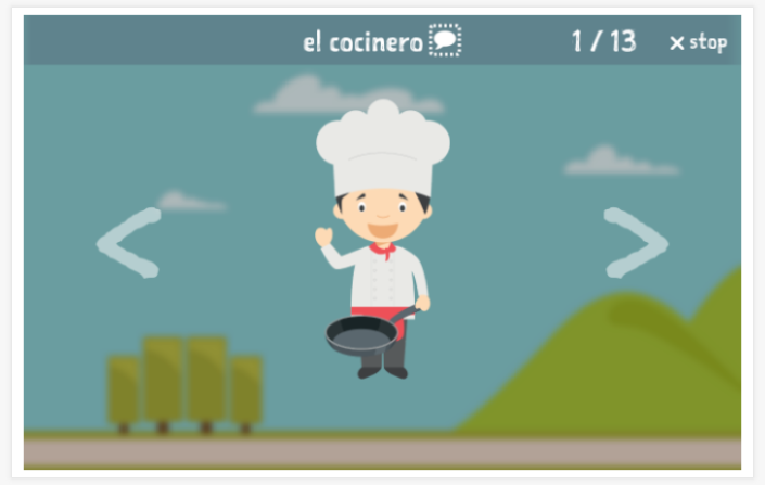 Professions theme presentation of the Spanish app for children