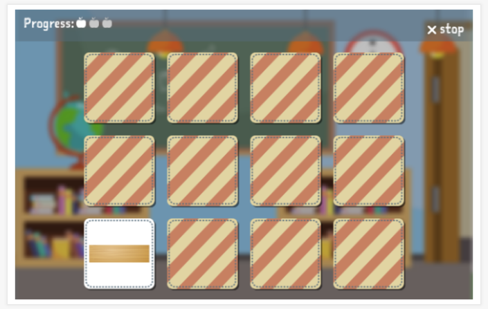 Crafting theme memory game of the French app for children
