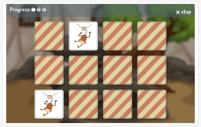Zoo theme memory game of the French app for children