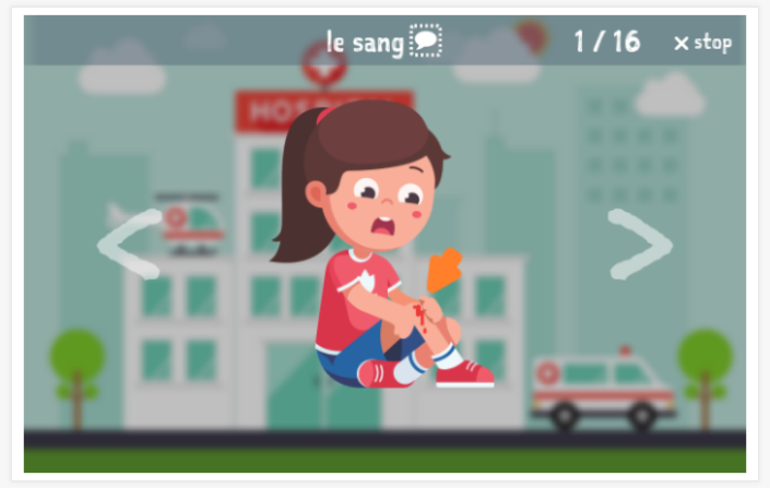 Be ill theme presentation of the French app for children