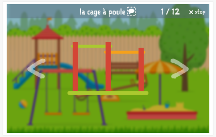 Playground theme presentation of the French app for children