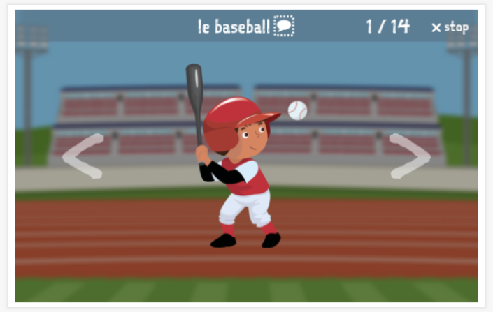 Sports theme presentation of the French app for children