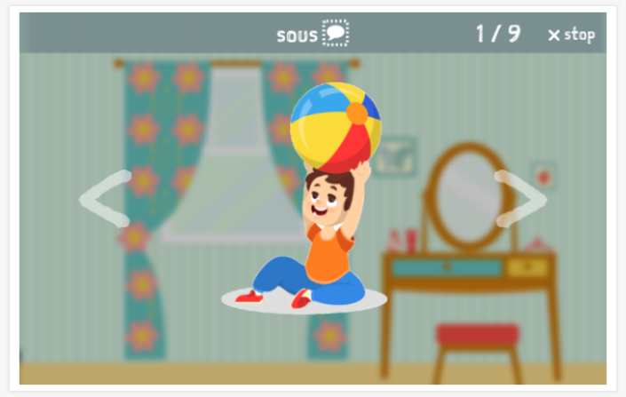 Where am I theme presentation of the French app for children