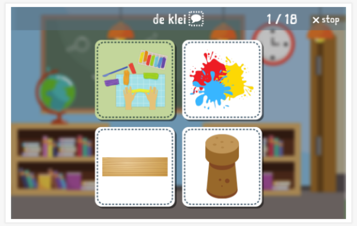 Crafting theme Language test (reading and listening) of the app Dutch for children