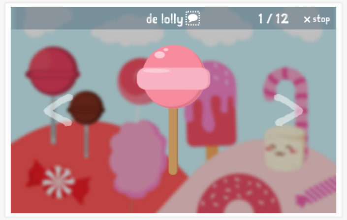 Candy theme presentation of the Dutch app for children