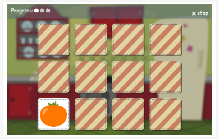 Fruit theme memory game of the Polish app for children