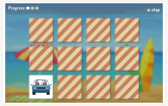 Holiday theme memory game of the Polish app for children