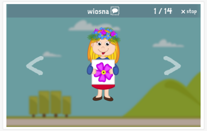 Seasons and weather theme presentation of the Polish app for children