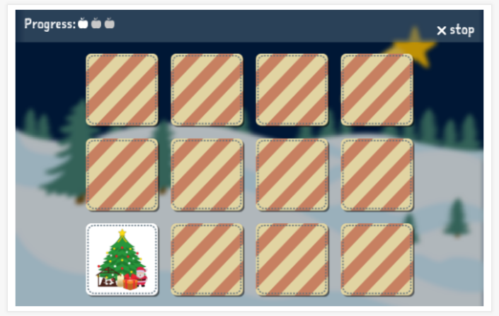 Christmas theme memory game of the Turkish app for children