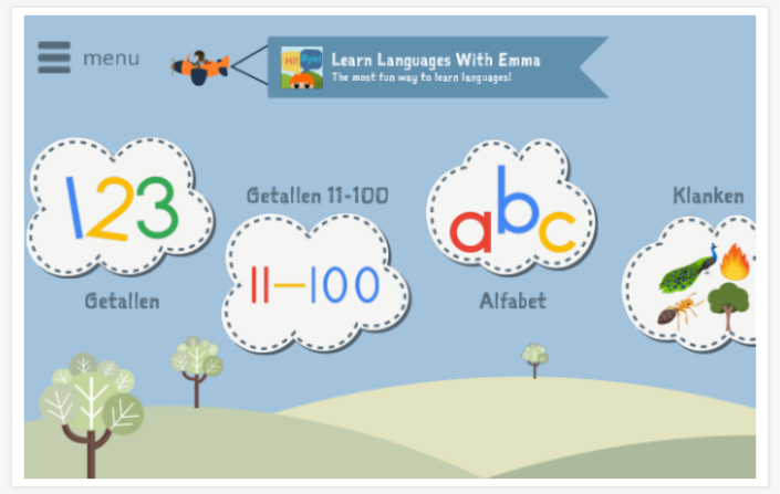 Home screen Learn Languages with Emma