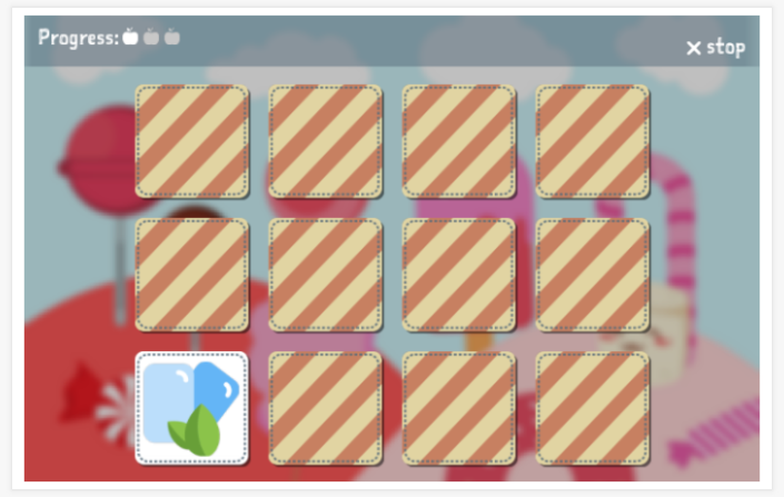 Candy theme memory game of the Polish app for children