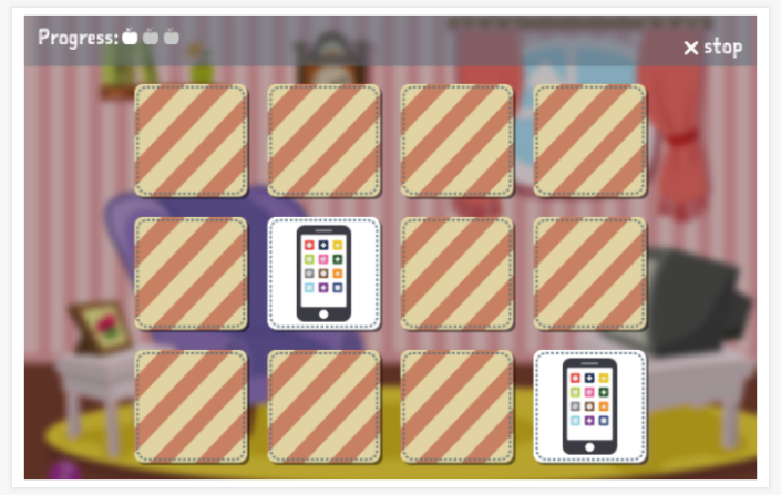 Home theme memory game of the Polish app for children