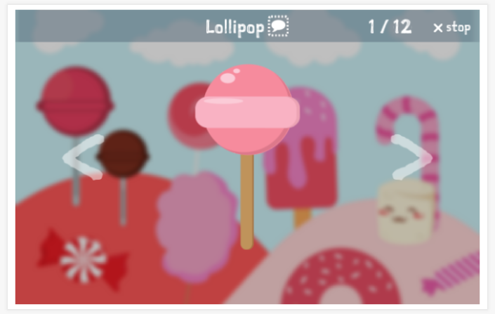 Candy theme presentation of the Polish app for children